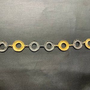 Melinda Maria Black and Gold Circle Bracelet